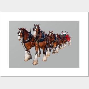 Clydesdale Eight Horse Hitch Posters and Art